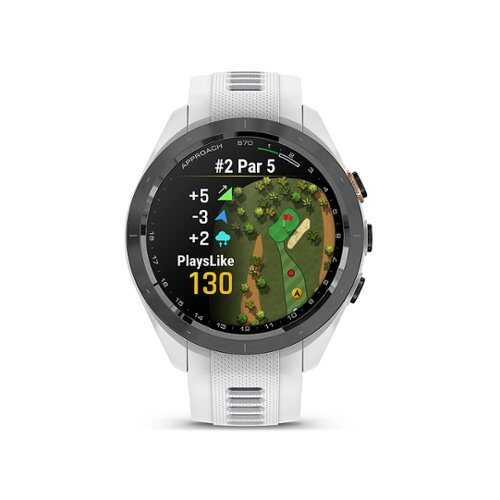Rent to own Garmin - Approach S70 GPS Smartwatch 42mm Ceramic - Black Ceramic Bezel with White Silicone Band
