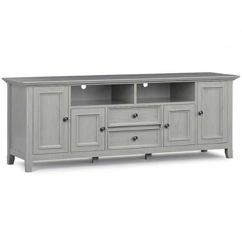 Rent to own Simpli Home - Amherst 72 inch Wide TV Media Stand - Fog Grey