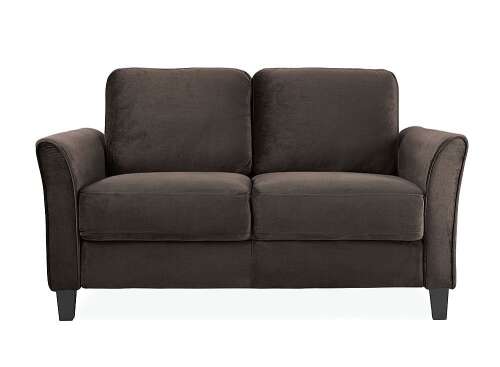 Rent To Own - Lifestyle Solutions - Westin 2-Seat Curved Arm Microfiber Loveseat - Coffee
