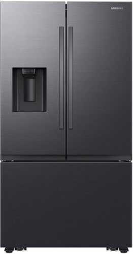 Rent to own Samsung - 25 cu. ft. Mega Capacity 3-Door French Door Counter Depth Refrigerator with Family Hub - Stainless Steel