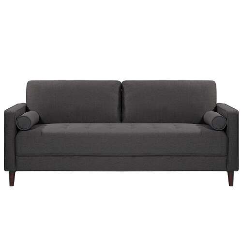 Rent To Own - Lifestyle Solutions - Langford Sofa with Upholstered Fabric and Eucalyptus Wood Frame - Heather Grey