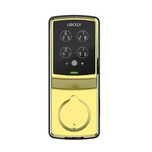 Rent to own Lockly - Secure Pro Smart Lock Wi-Fi Retrofit Deadbolt with Touchscreen/Fingerprint Sensor/Key Access/Voice Control Access - Brushed Gold