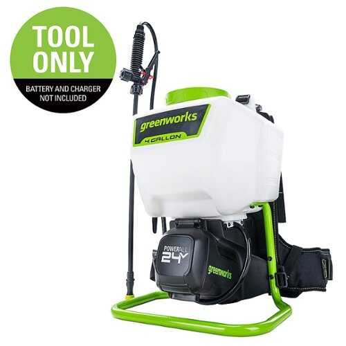 Rent to own Greenworks - 24 Volt Backpack Sprayer with (1) 2 Ah Battery and Charger - Green