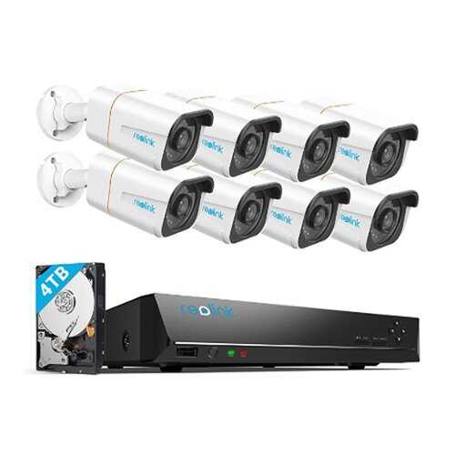 Rent to own Reolink - 16 Channel 5K NVR 8x5K Bullet Cameras with Smart Detection Security System - White,Black
