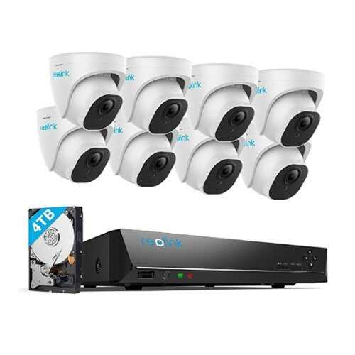 Rent to own Reolink - 16 Channel 5K UHD NVR 8x5K Dome Cameras with Smart Detection Security System - White,Black