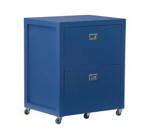 Rent to own Linon Home Décor - Penrose File Cabinet, Navy - Navy Paint / Silver Hardware