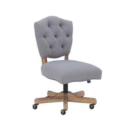 Rent to own Linon Home Décor - Kaynorth Button-Tufted French Country Office Chair - Gray