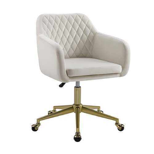 Rent to own Linon Home Décor - Vernson Quilted Office Chair With Arms - Off-White