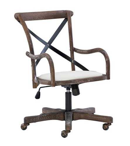 Rent to own Linon Home Décor - Hammond Rustic Bentwood Office Chair With Arms - Beige