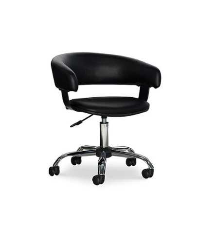 Rent to own Linon Home Décor - Simken Faux Leather Gas Lift Desk Chair - Black