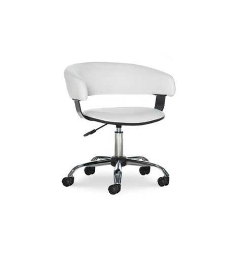 Rent to own Linon Home Décor - Simken Faux Leather Gas Lift Desk Chair - White