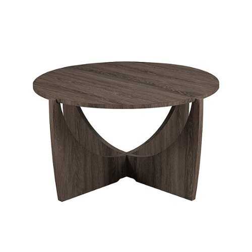 Rent to own Walker Edison - Contemporary Arch-Base Round Coffee Table - Cerused Ash
