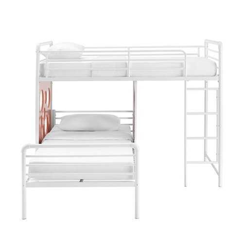 Rent to own Walker Edison - Modern L-Shape Twin Bunk Bed - White