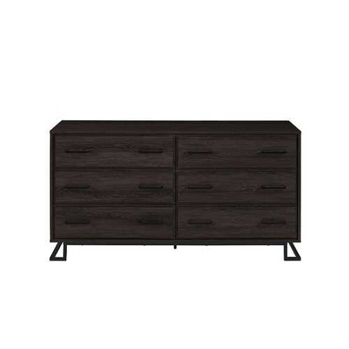 Rent to own Walker Edison - Contemporary Angle-Leg 6-Drawer Dresser - Charcoal