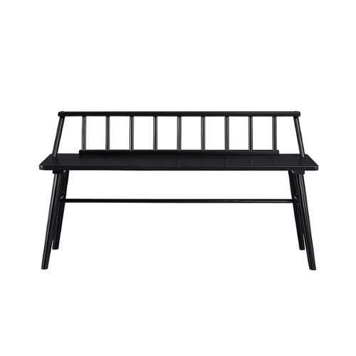 Rent to own Walker Edison - Contemporary Low-Back Spindle Bench - Black