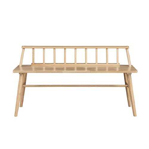 Rent to own Walker Edison - Contemporary Low-Back Spindle Bench - Natural