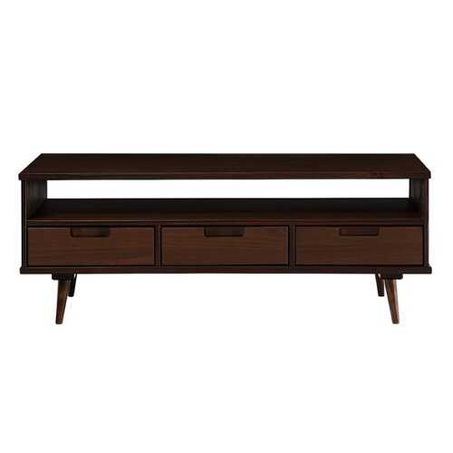 Rent to own Walker Edison - Mid-Century Modern Minimalist Solid Wood Storage Coffee Table - Walnut