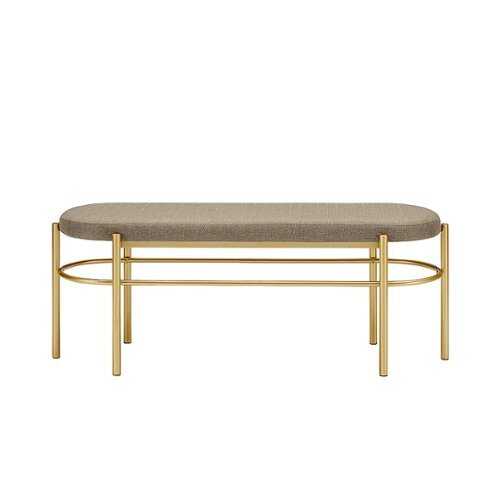Rent to own Walker Edison - Glam Bench with Cushion - Taupe