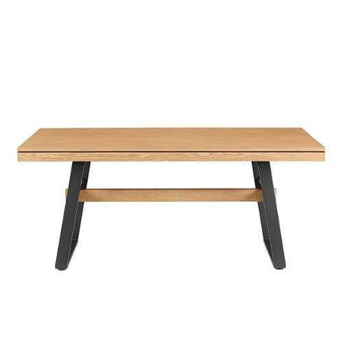 Rent to own Walker Edison - Industrial Metal and Wood Dining Table - Light Oak