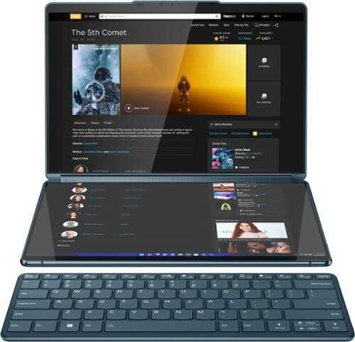 Rent To Own - Lenovo - Yoga Book 9i 2-in-1 13.3" 2.8K Dual Screen OLED Touchscreen Laptop - Intel Core i7-1355U with 16GB Memory - 1TB SSD - Tidal Teal