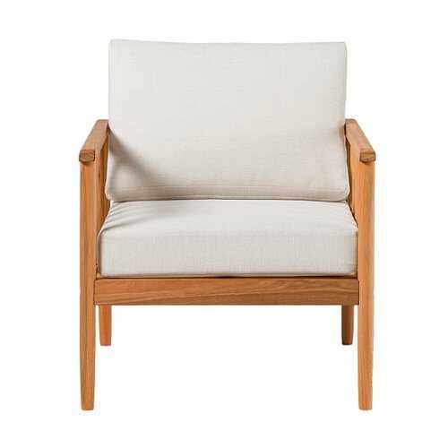 Rent to own Walker Edison - Modern Solid Wood Spindle-Style Outdoor Lounge Chair - Natural