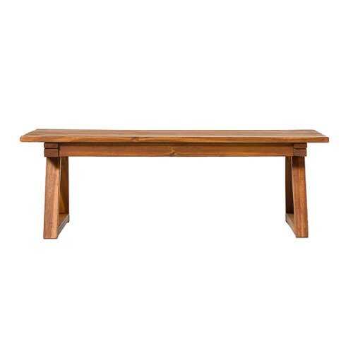 Rent to own Walker Edison - Modern Solid Acacia Wood Slatted Outdoor ...