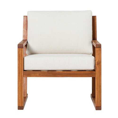 Rent to own Walker Edison - Modern Solid Wood Slatted Club Chair - Brown