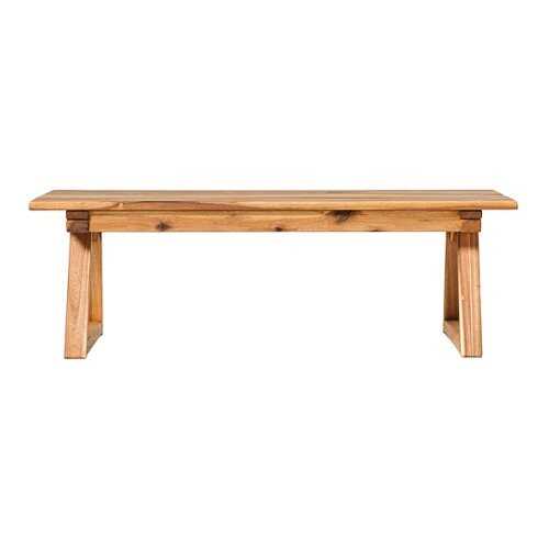 Rent To Own - Walker Edison - Modern Solid Acacia Wood Slatted Outdoor Coffee Table - Natural