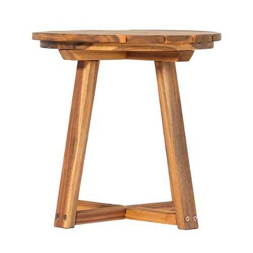 Rent to own Walker Edison - Modern Solid Wood Slatted Outdoor Side ...