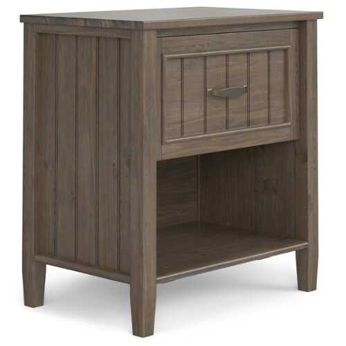 Rent to own Simpli Home - Lev Bedside Table - Smoky Brown