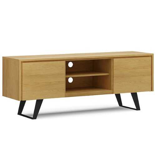 Rent to own Simpli Home - Lowry TV Media Stand - Oak