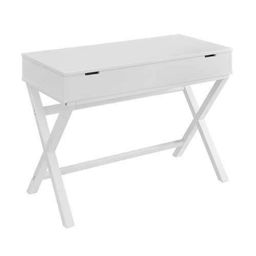 Rent to own Linon Home Décor - Penrose Campaign-Style Lift-Top Desk - White