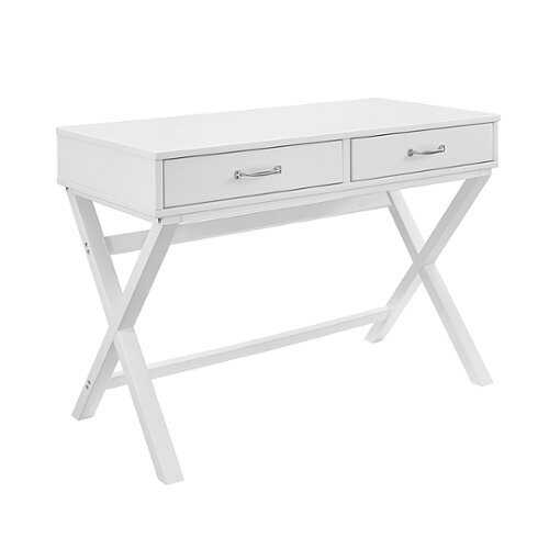 Rent to own Linon Home Décor - Pierce 2-Drawer Campaign-Style Desk - White