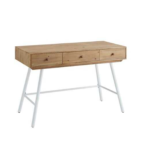 Rent to own Linon Home Décor - Conners Contemporary 3-Drawer Desk - Natural