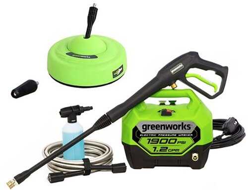 Rent to own Greenworks - 1900 PSI 1.2 GPM Electric Pressure Washer Combo Kit - Green