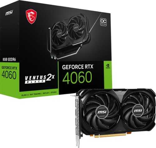 Rent to own MSI - NVIDIA GeForce RTX 4060 Ventus 2X 8G OC - 8GB GDDR6 - PCI Express 4.0 - Graphics Card - Black