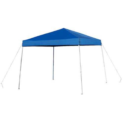 Rent to own Flash Furniture - Harris 8'x8' Blue Weather Resistant Easy Pop Up Slanted Leg Canopy Tent with Carry Bag - Blue