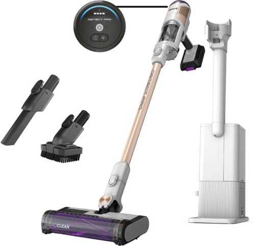 Rent to own Shark - Detect Pro Auto-Empty System, Cordless Vacuum with QuadClean Multi-Surface Brushroll, HEPA Filter & 60-Minute Runtime - White/Beats Brass