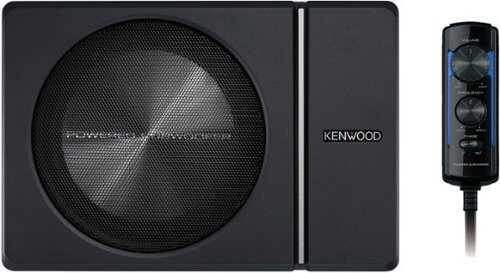 Rent to own KENWOOD -Compact 8" Subwoofer with Enclosure and integrated 250W Amplifier - Black