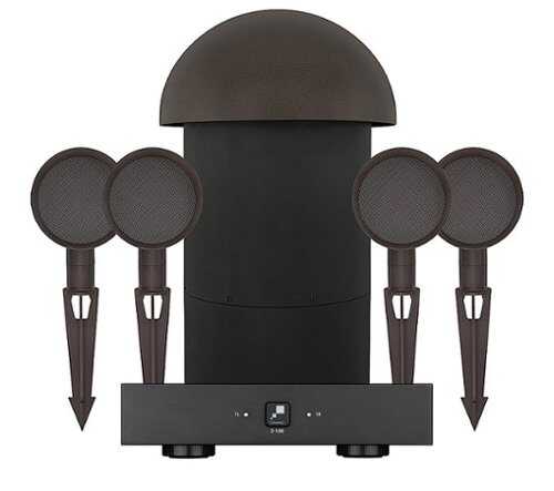 Rent to own Sonance - PATIO4.1 W/ 2-100 AMP - Patio Series 4.1-Ch. Outdoor Speaker System with 2-Ch. Amplifier (Each) - Brown/Black