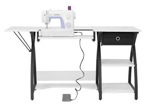 Rent to own Studio Designs - Sew Ready Comet Sewing Table with Grid Top - Black/White