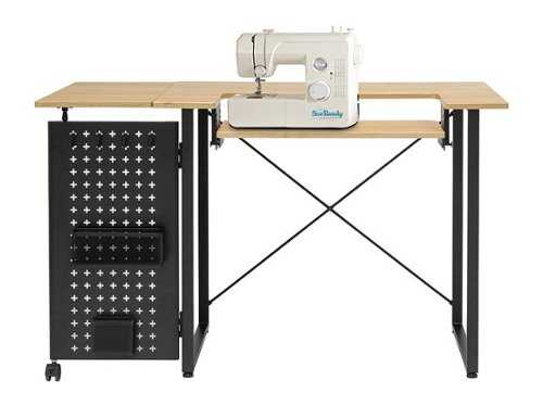 Rent to own Studio Designs - Sew Ready Pivot Sewing Table with Storage Panel - Graphite/Ashwood