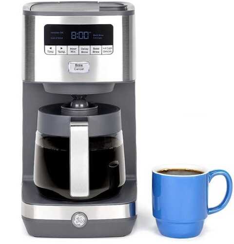 Rent To Own - GE - 12 Cup Programmable Coffee Maker with Adjustable Keep Warm Plate and Glass Carafe - Stainless Steel