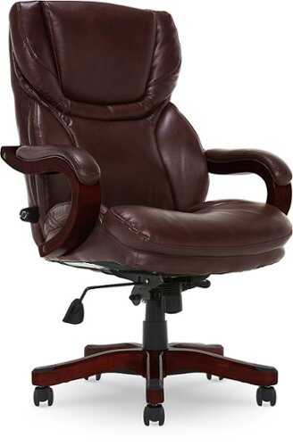 Rent to own Serta - Big and Tall Bonded Leather Executive Chair - Chestnut Brown