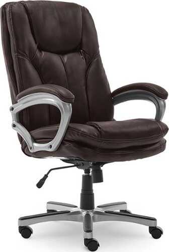 Rent to own Serta - Benton Big and Tall Puresoft Faux Leather Executive Office Chair - 350 lb capacity - Chestnut