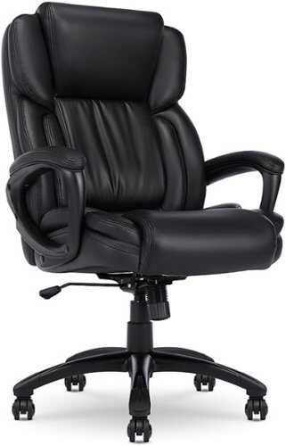 Rent to own Serta - Garret Bonded Leather Executive Office Chair with Premium Cushioning - Space Black