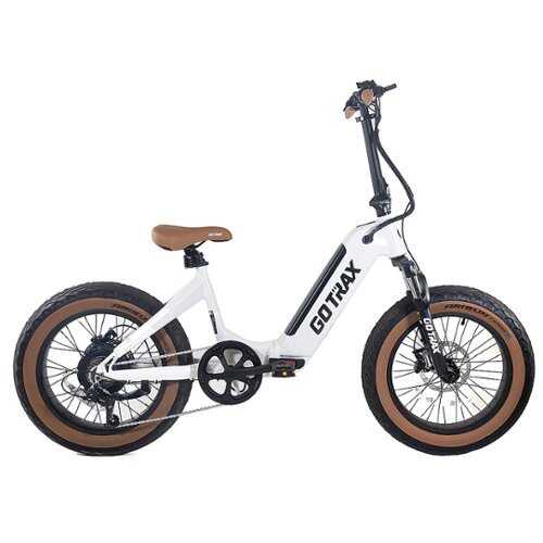 Rent to own GoTrax - F5 Foldable Ebike w/ 45 mile Max Operatomg Range and 20 MPH Max Speed - White Gum