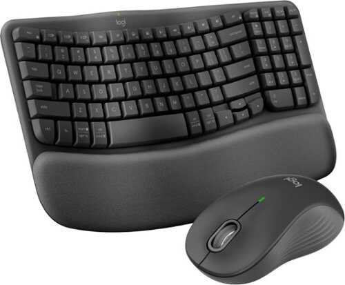 Rent to own Logitech - Wave Keys MK670 Combo Ergonomic Wireless Keyboard and Mouse Bundle for Windows/Mac with Integrated Palm-rest - Graphite