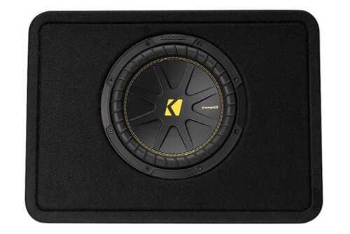 Rent to own KICKER - CompC 10" Single-Voice-Coil 2-Ohm Loaded Subwoofer Enclosure - Black