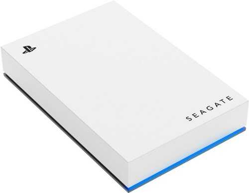 Rent to own Seagate - Game Drive for PlayStation Consoles 5TB External USB 3.2 Gen 1 Portable Hard Drive with Blue LED Lighting - White